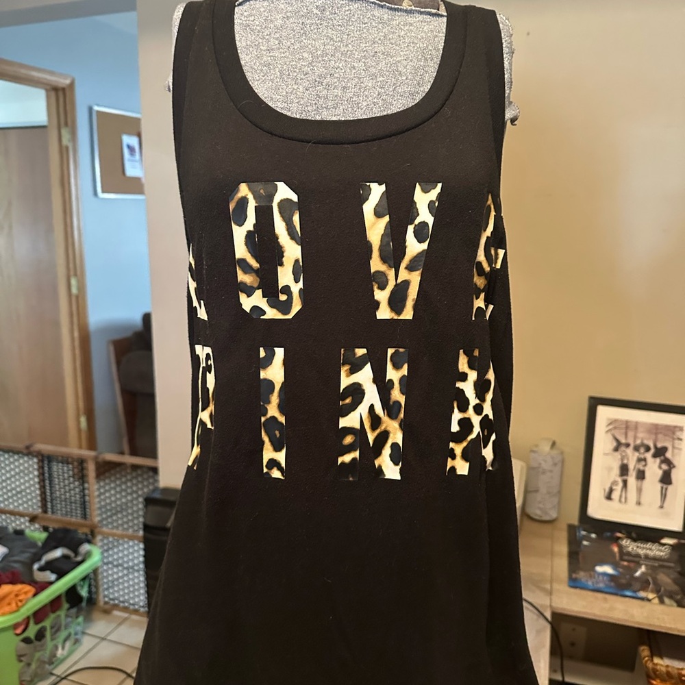 Pink Victoria Secret Cheetah tank top